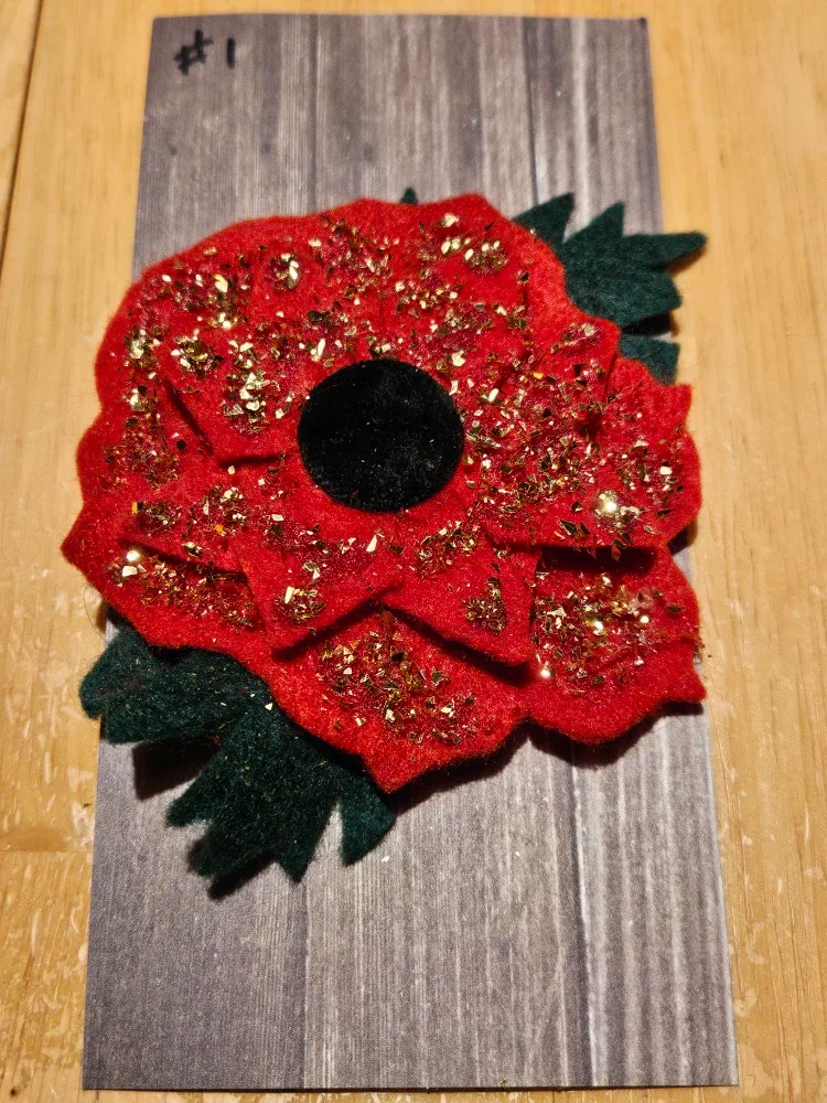 Handmade Poinsettia Pins - perfect for the Christmas Season image indicator(3)