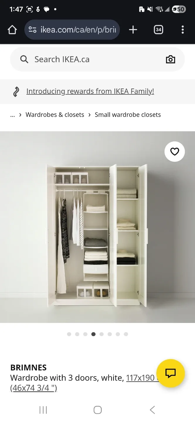 IKEA BRIMNES Wardrobe with 3 Doors - White**URGENT image indicator(2)