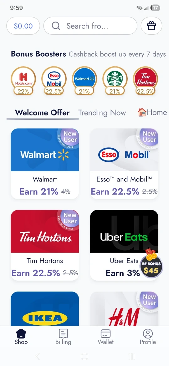 Various Gift Cards Available