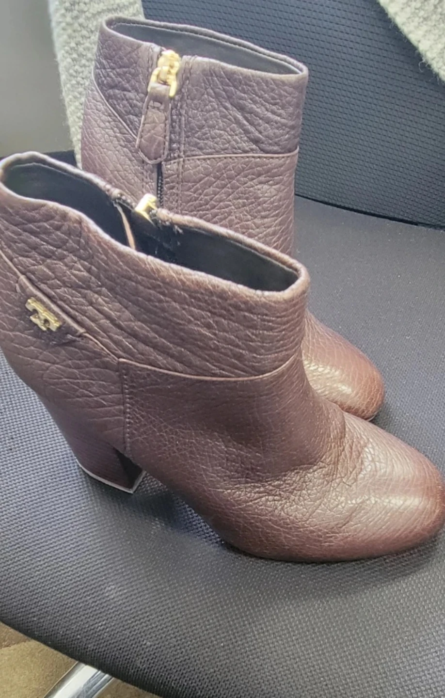 Tory Burch Brown Leather Heeled Booties, Size 7 - photo 2