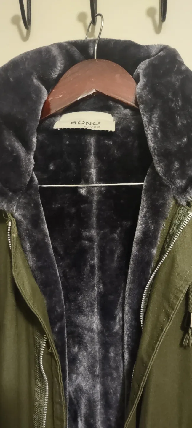 Bono Da Vinci Olive Green Winter hood Coat image indicator(3)