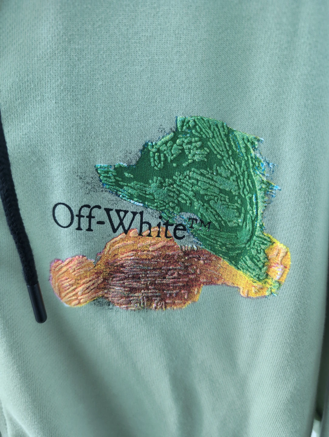 Off-White Olive Green Zip-Up Hoodie - Size M - photo 3