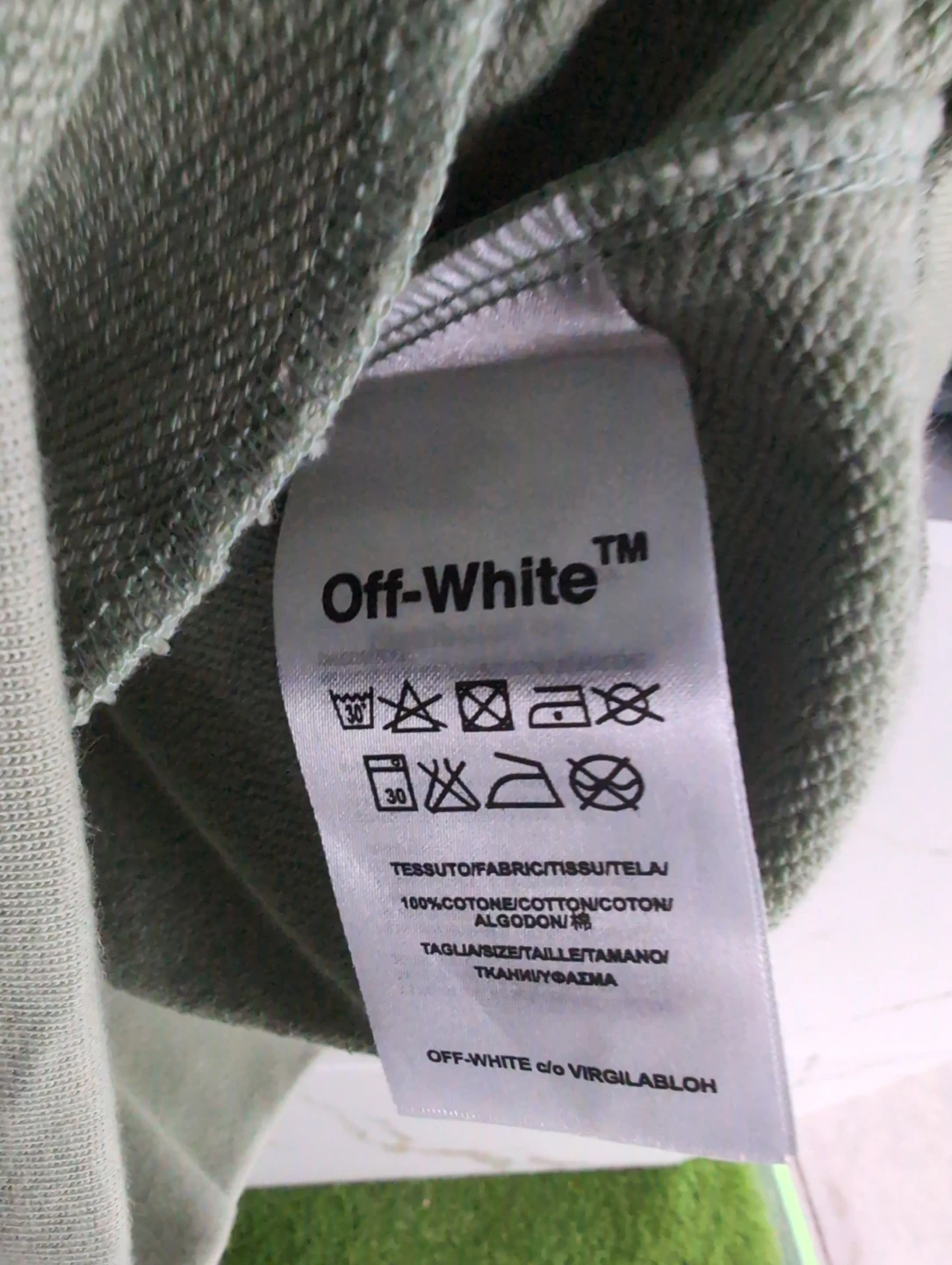 Off-White Olive Green Zip-Up Hoodie - Size M - photo 5