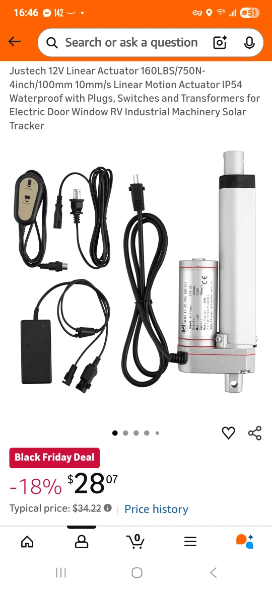 Justech 12V Linear Actuator 160LBS - photo 2