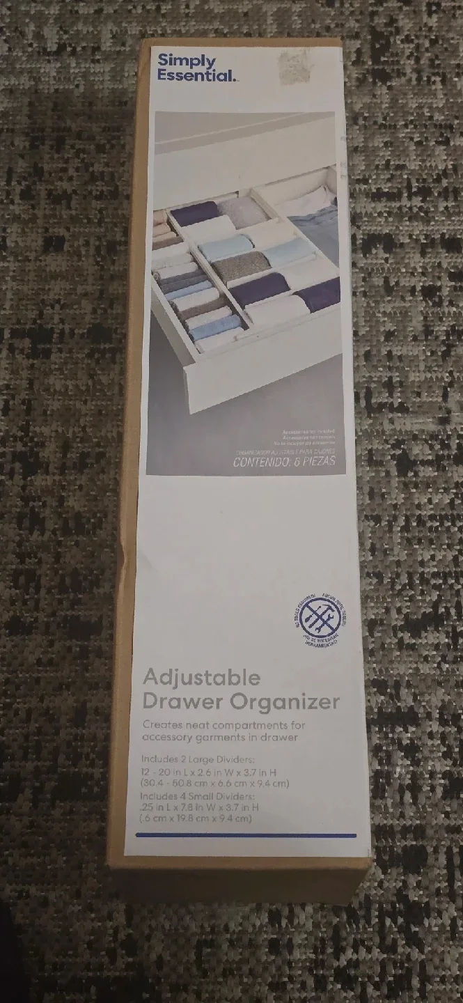 BNIB Simply Essential Adjustable Drawer Organizer - New in Box! thumbnail