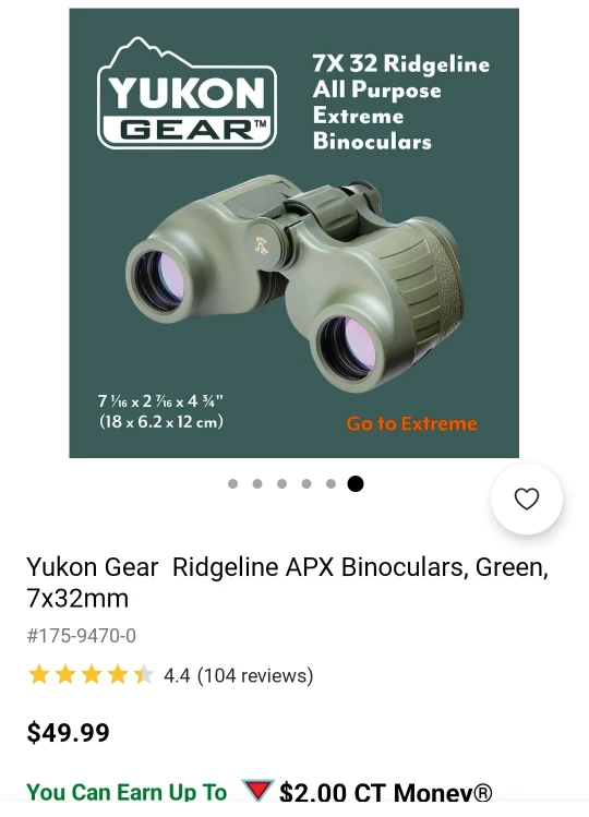 NEW Yukon Gear Ridgeline APX Binoculars 7x32mm