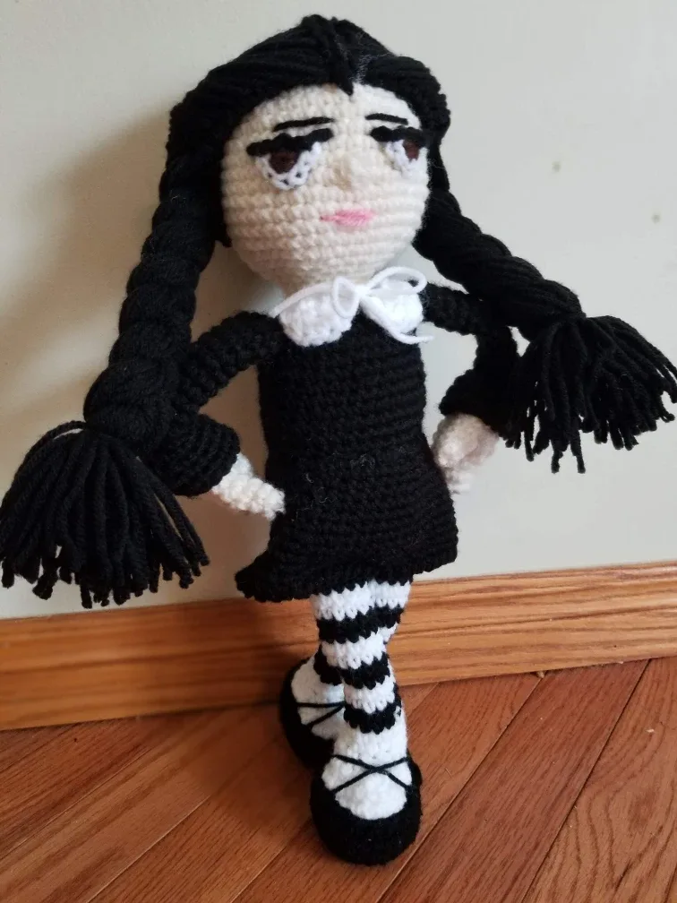 Wednesday Addams Crochet Doll
