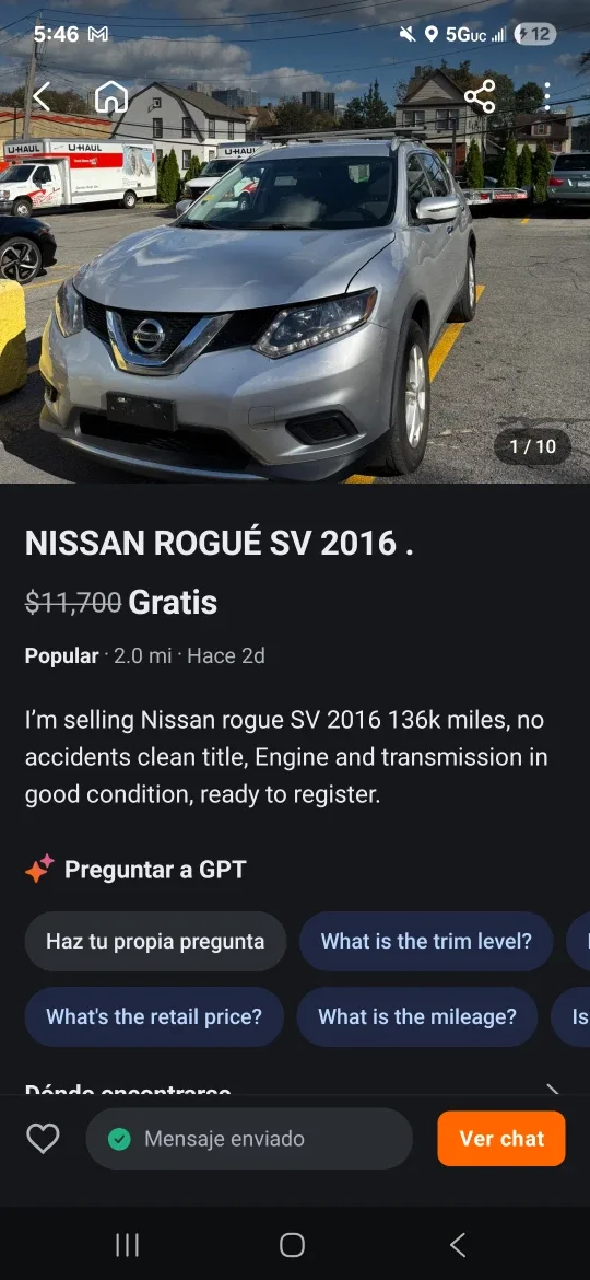 Nissan Rogue SV 2016