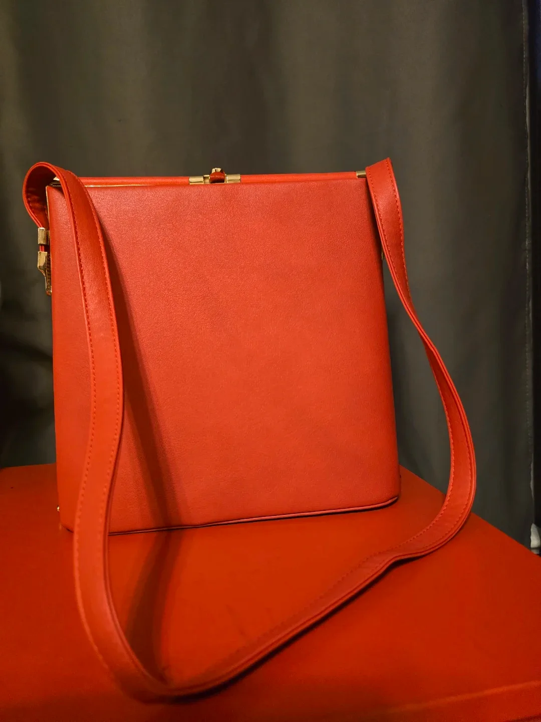 Red Handbag with Gold Hardware image indicator(5)