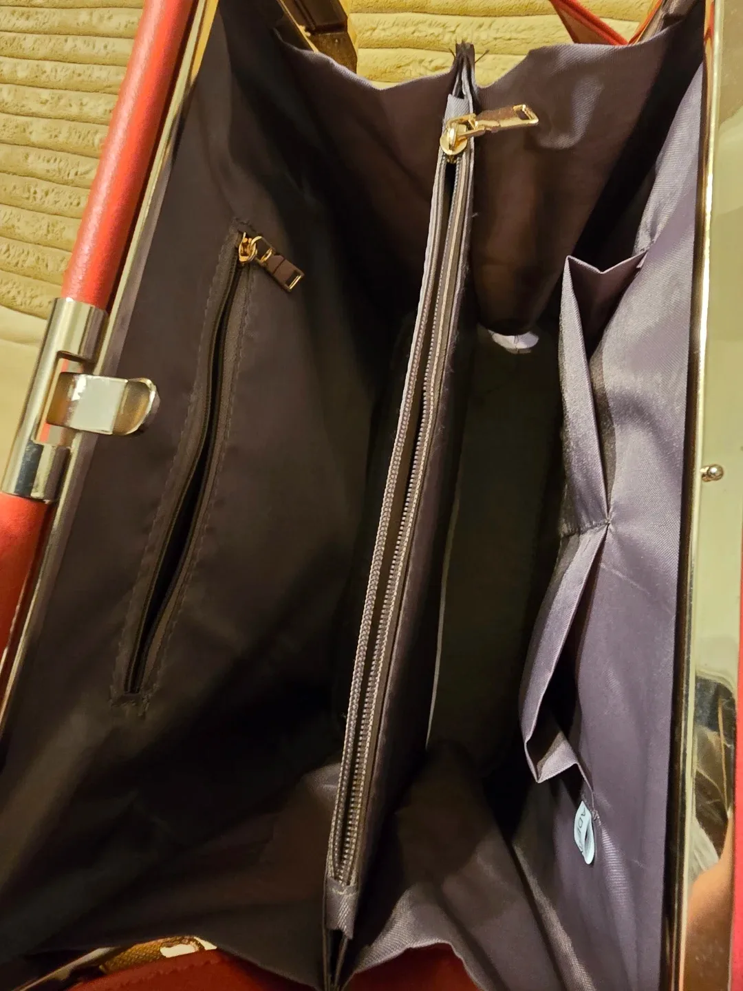 Red Handbag with Gold Hardware image indicator(8)