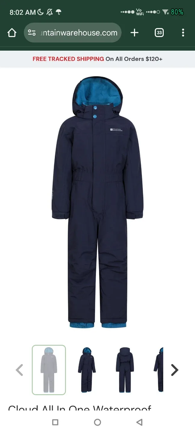 Mountain Warehouse Kids Snowsuit - Black image indicator(3)
