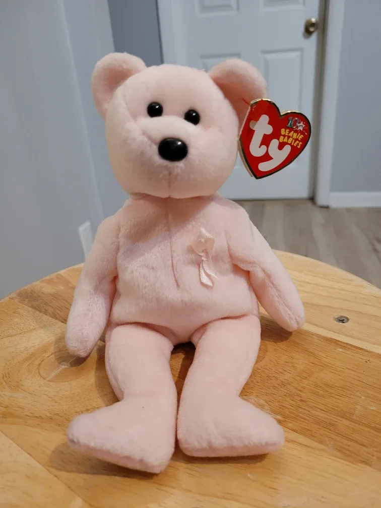 Ty Beanie Baby - Cure Bear Pink 9"