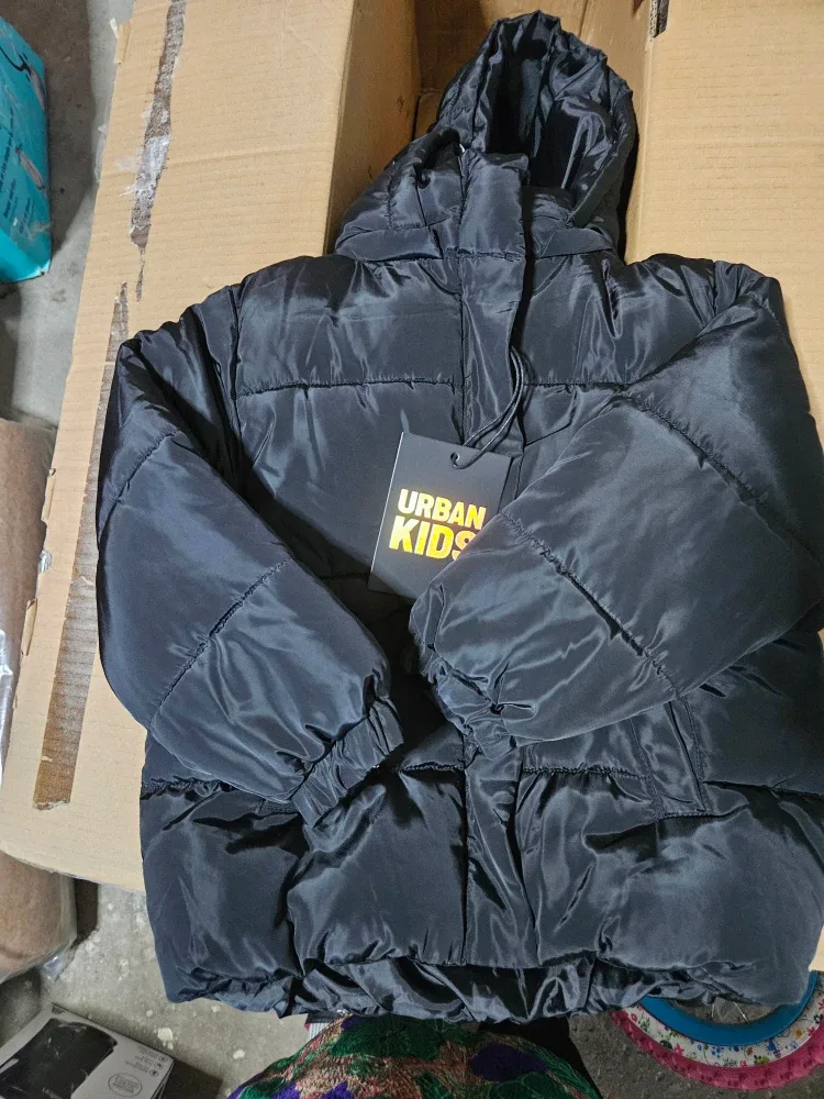 Urban Kids Black Puffer Jacket - Size XS