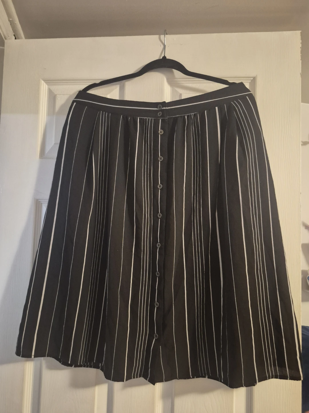 Dex Black & White Striped Skirt - Size L