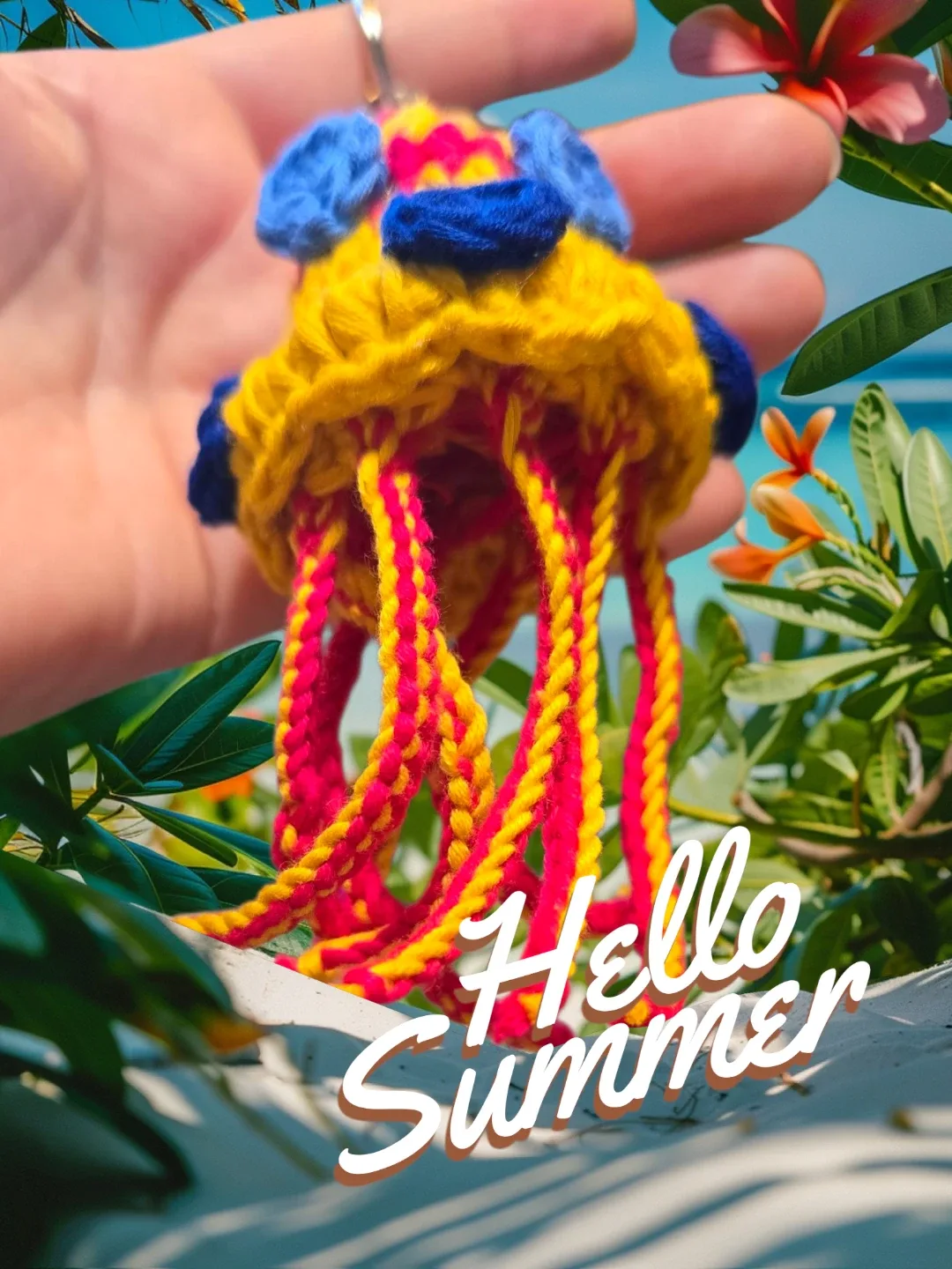 Handmade Crochet Jellyfish Keychain image indicator(2)