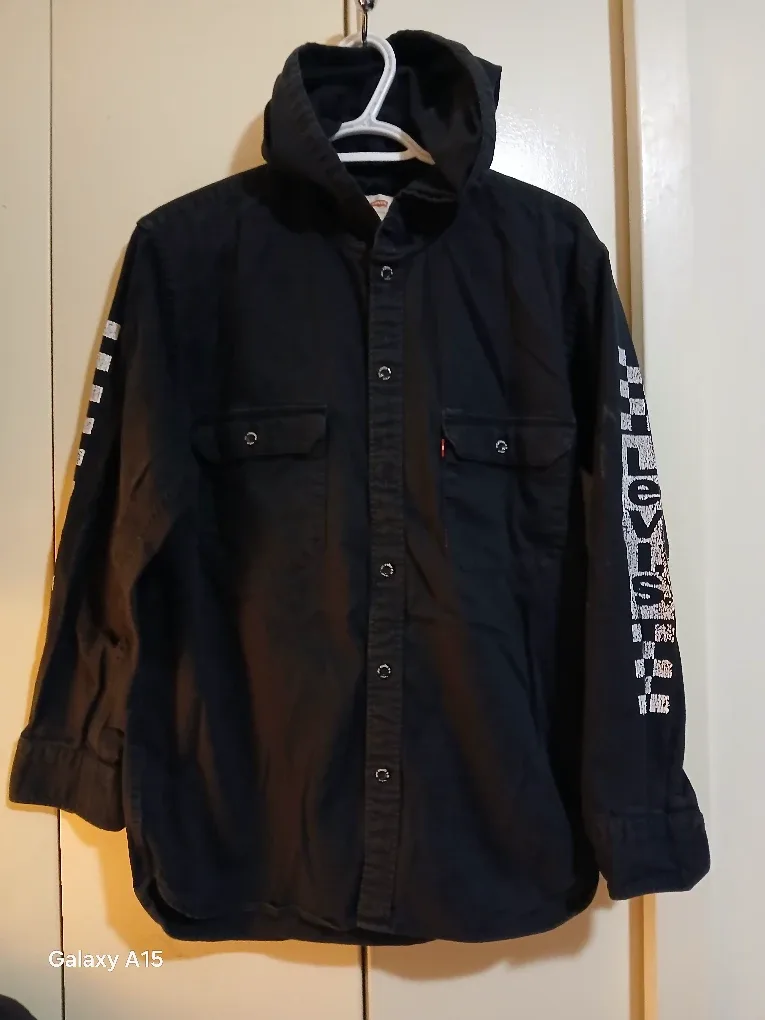Levi's Black Hooded Shirt - Size S