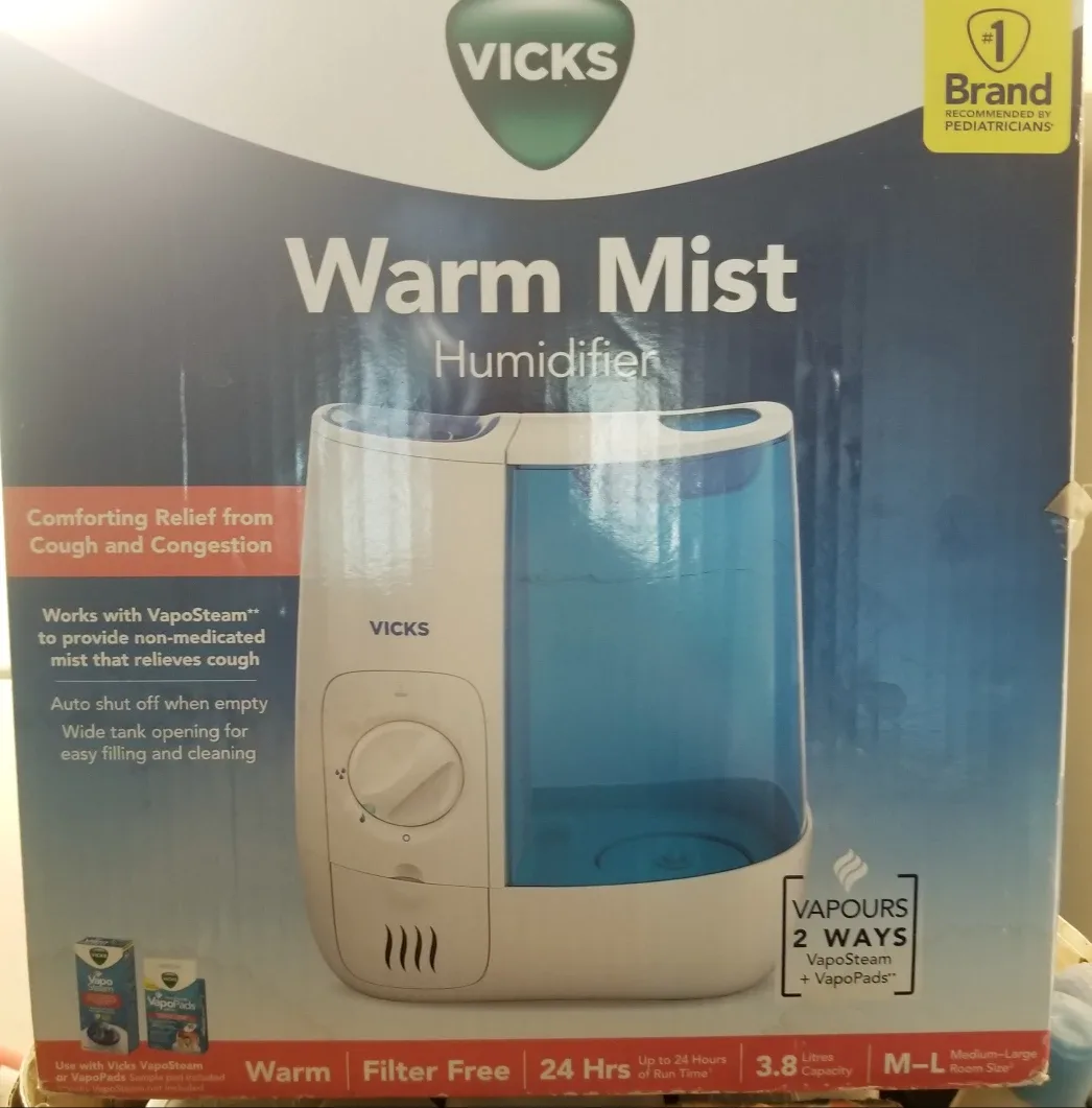 Available for sale after Nov 30th, Vicks Warm Mist Humidifier