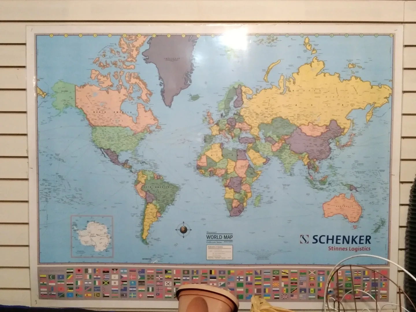 Laminated large world map, 48" x 38" image indicator(2)