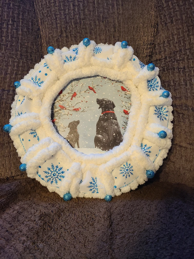 Labrador Handmade Chunky Yarn Wreath