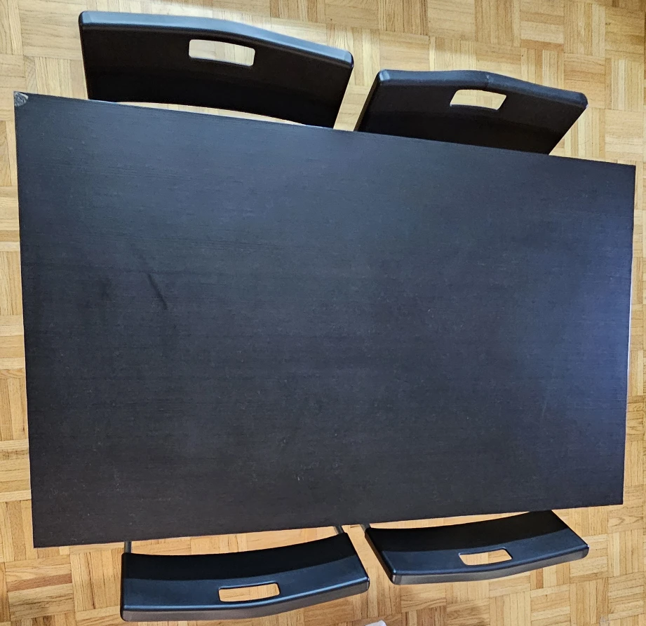 Black Dining Table with 4 Chairs