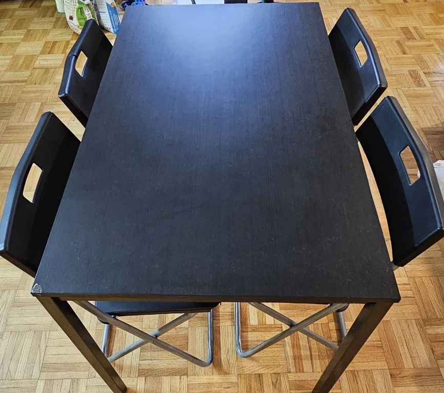 Black Dining Table with 4 Chairs - photo 3