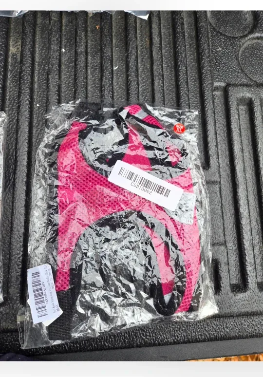 New Soft Pink Mesh Nylon Dog Vest Harness Leash Set – Sz Large image indicator(2)