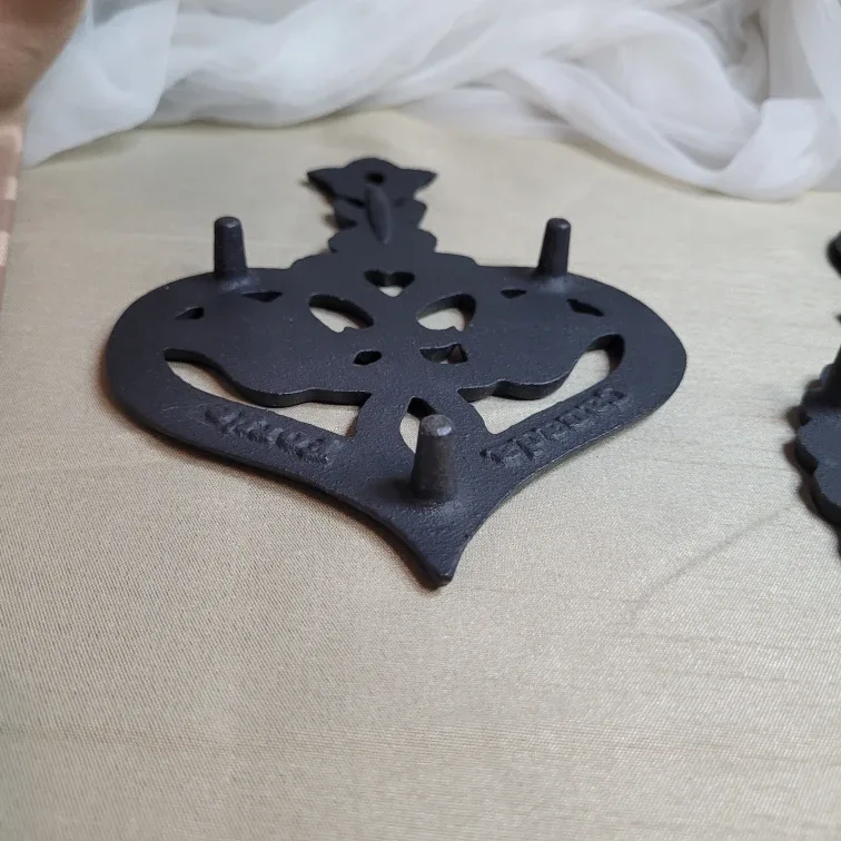 Pair of 7 1/2" x 5" Cast Iron Canada Forge Trivets Devor image indicator(8)
