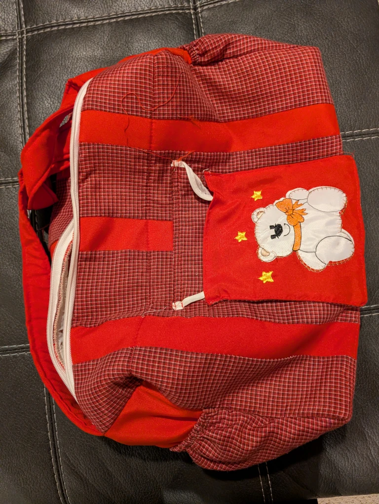 Red Plaid Baby Carrier Bag