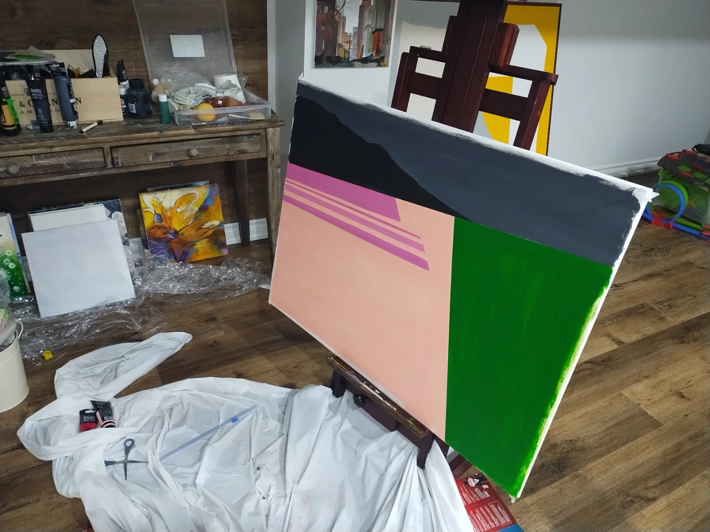 Handmade Canvas 36*24 inch  & camping car - photo 2