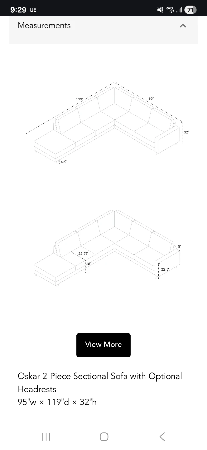 Oskar 2-Piece Sectional Sofa with Ottoman(Storage) - photo 3