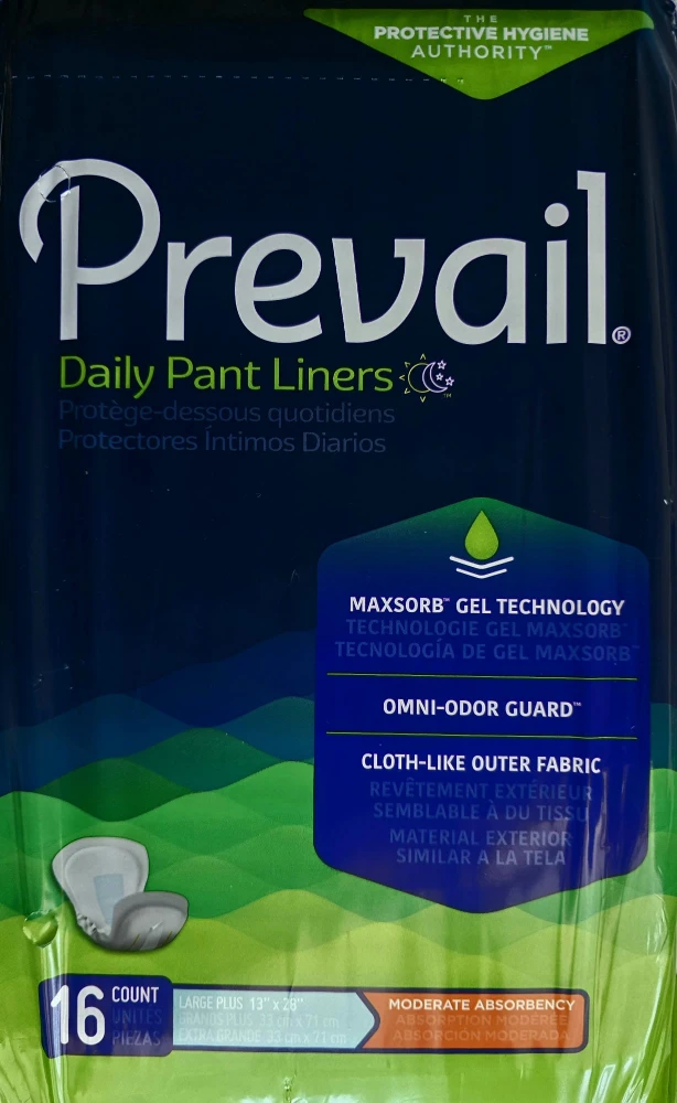 Prevail Daily Pant Liners, Large Plus, 16 Count