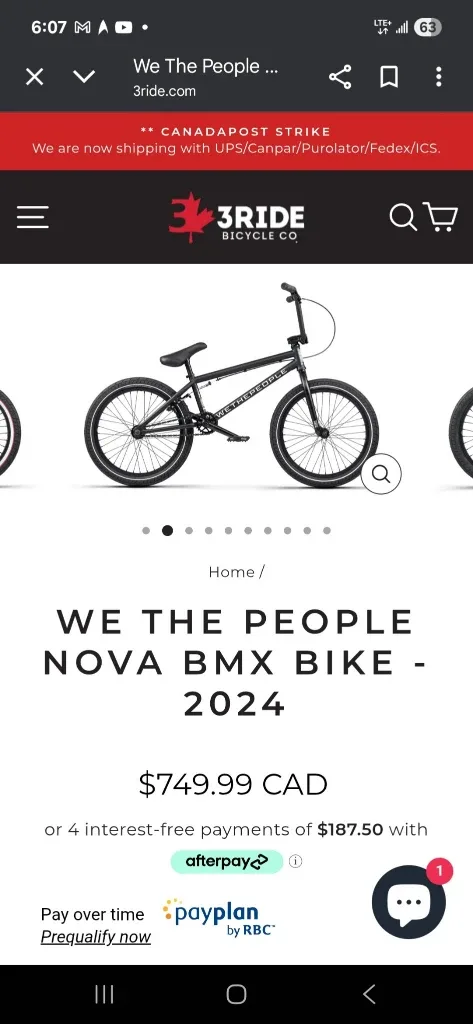 We The People Nova BMX Bike - Black image indicator(5)