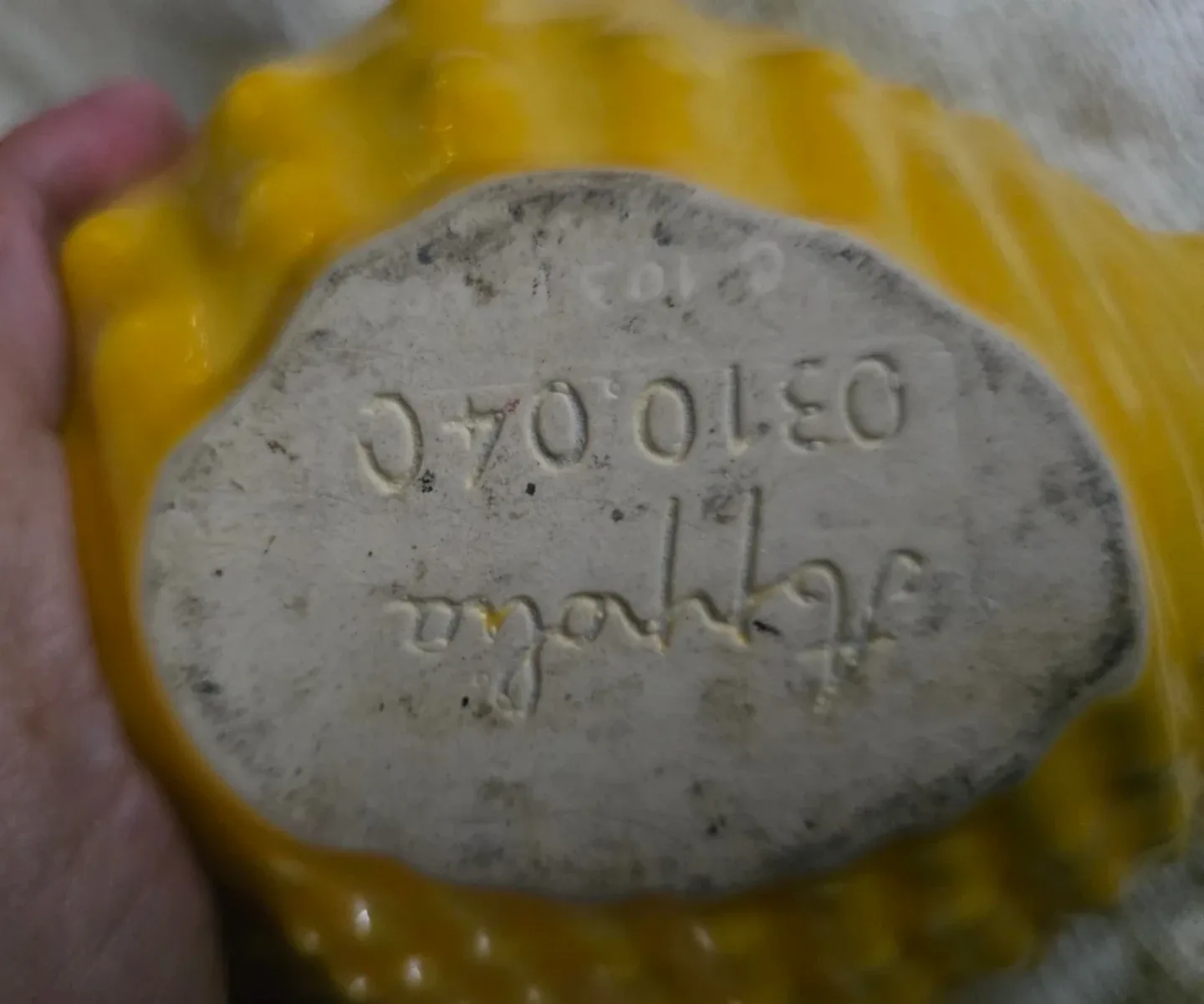 SIGNED Yellow Decorative Bowl image indicator(4)