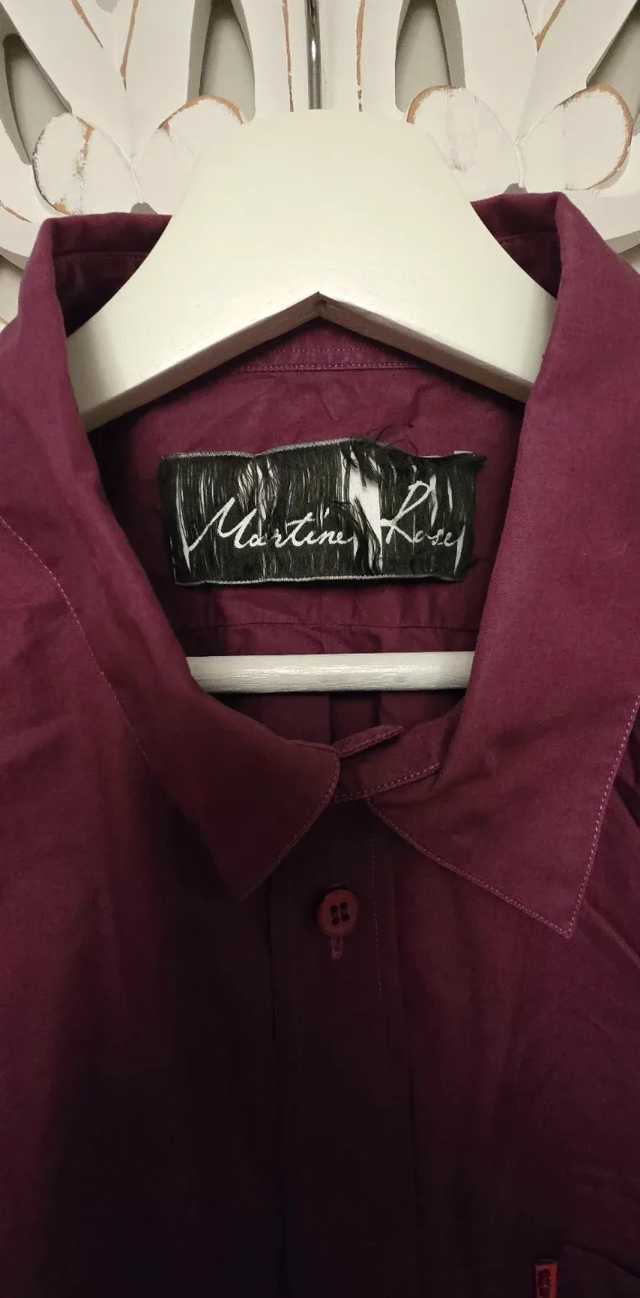 Martine Rose Maroon Cotton Shirt - Size Small image indicator(2)