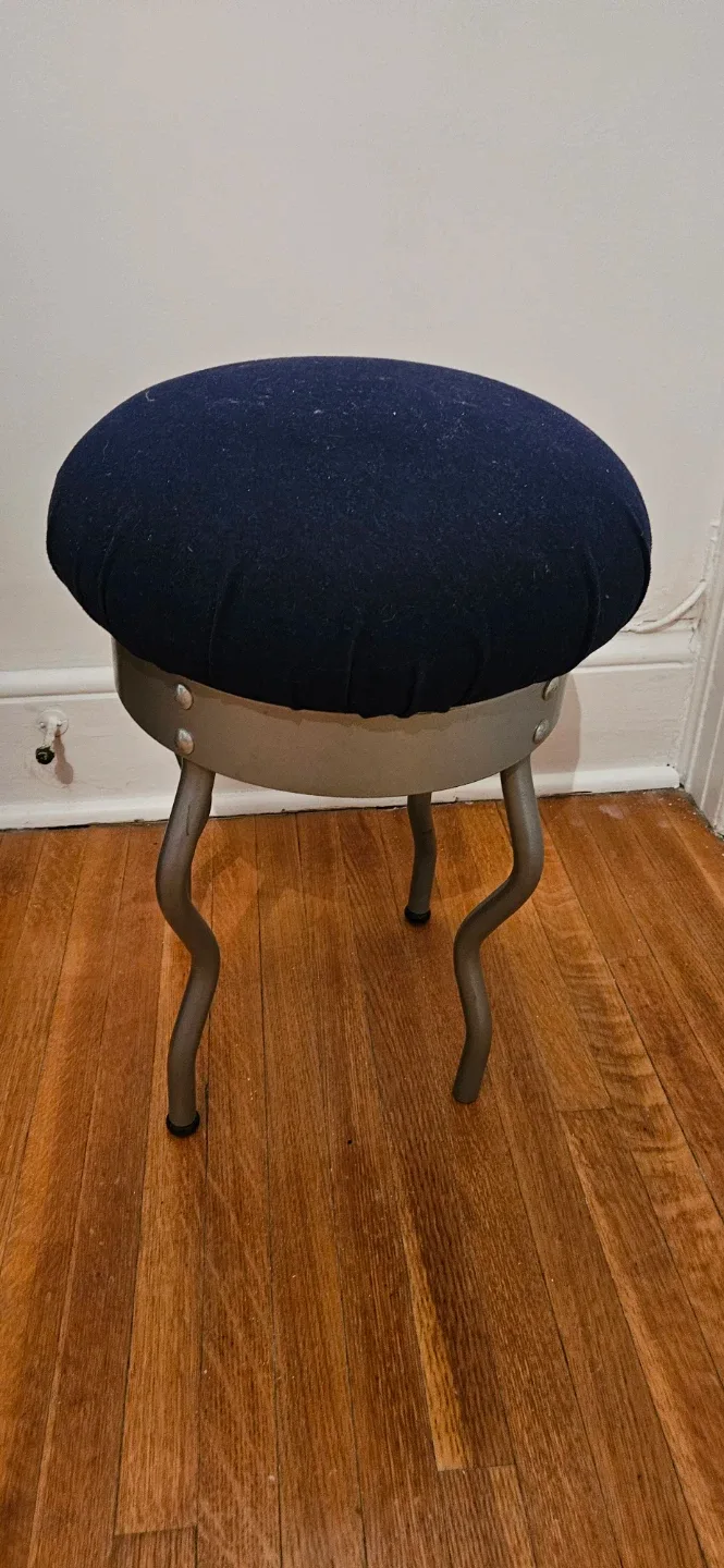 Round Navy Blue Stool