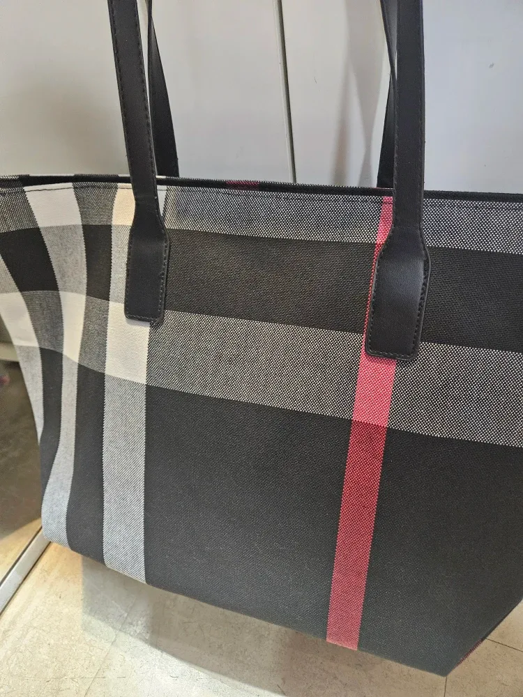Burberry Plaid Tote Bag