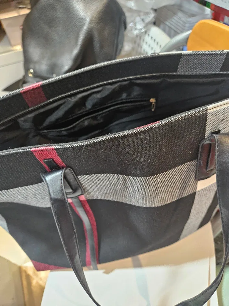 Burberry Plaid Tote Bag image indicator(3)