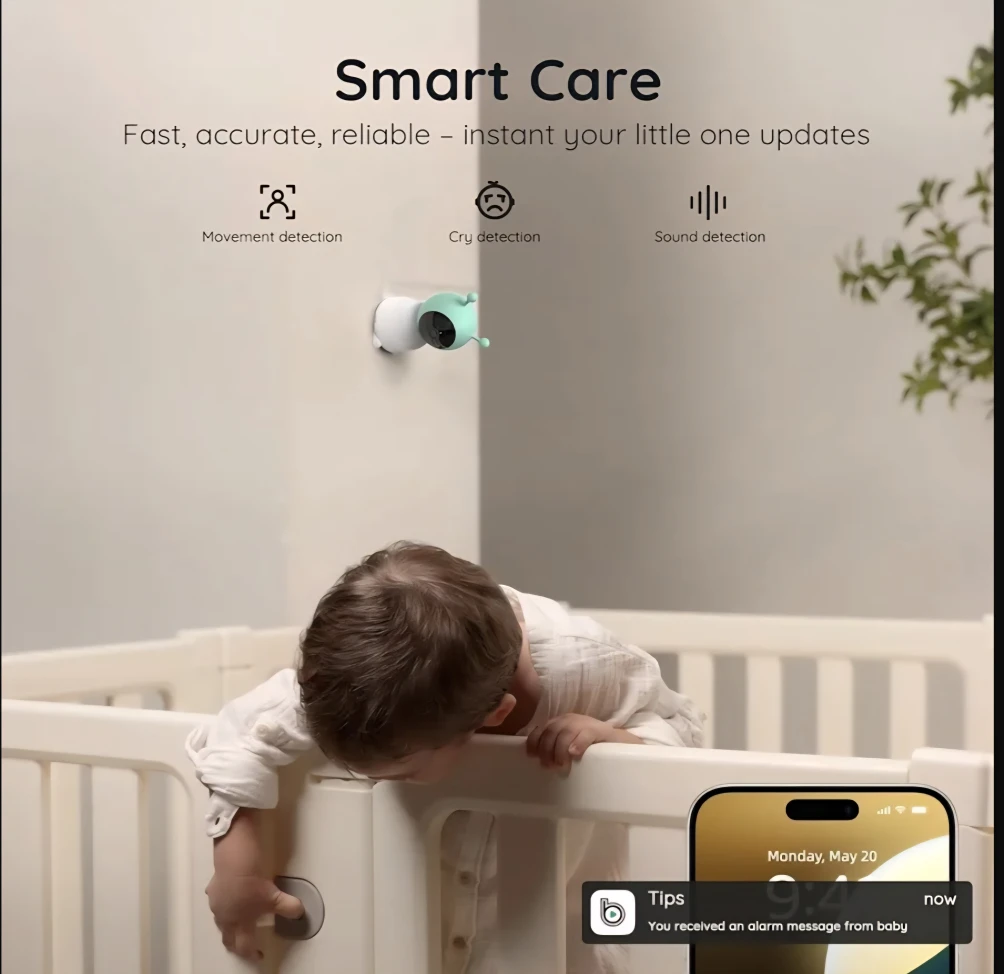 Boifun Baby Monitor w/ 5" LCD Split Screen - photo 4