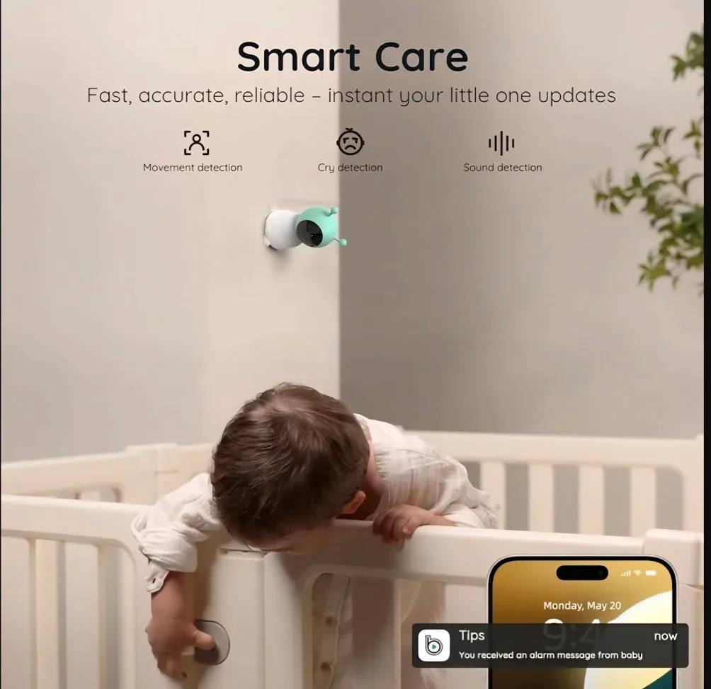 Boifun Baby Monitor w/ 5" LCD Split Screen image indicator(4)