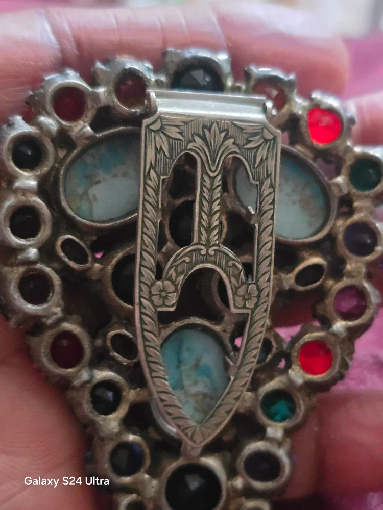 Vintage Multi-Color Rhinestone Dress Clips image indicator(5)