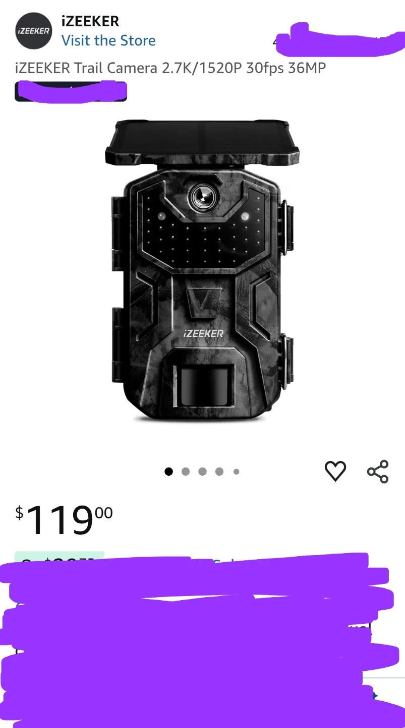 New iZEEKER Trail Camera 2.7K/1520P 30fps 36MP - photo 2