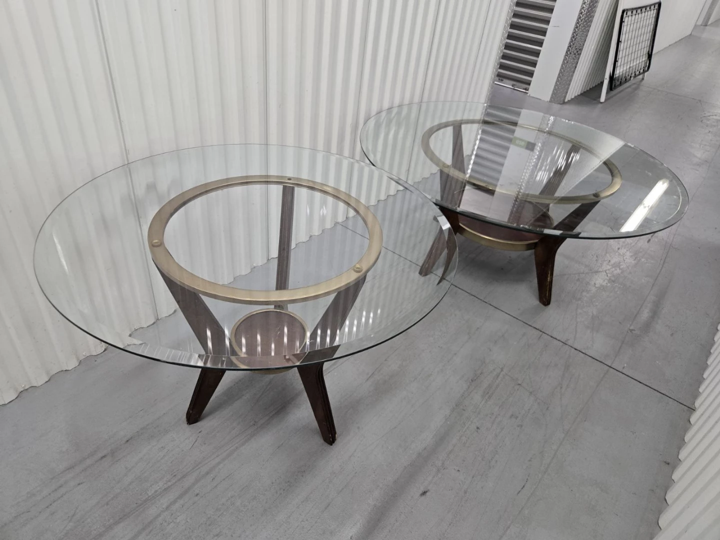 Mid-Century Modern Glass Top Side Tables - Set of 2 - photo 2