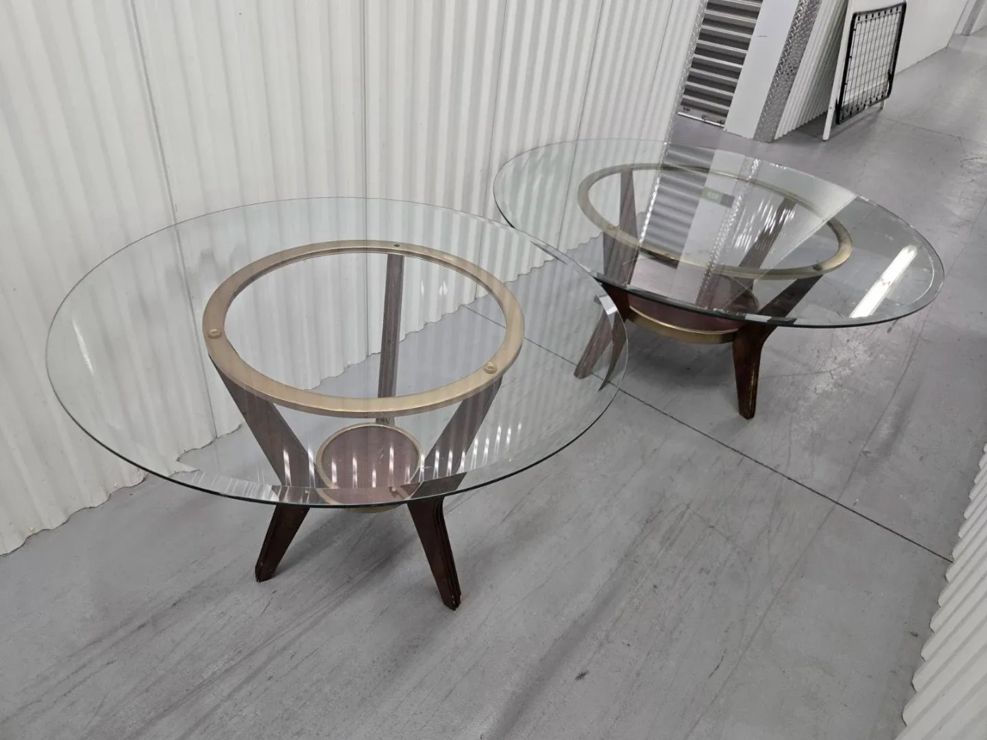 Mid-Century Modern Glass Top Side Tables - Set of 2 image indicator(2)