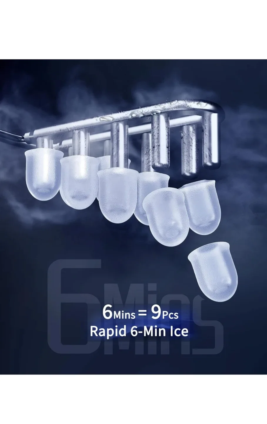 New ecozy Portable Ice Maker Countertop, 9 Cubes Ready in 6 mn image indicator(3)