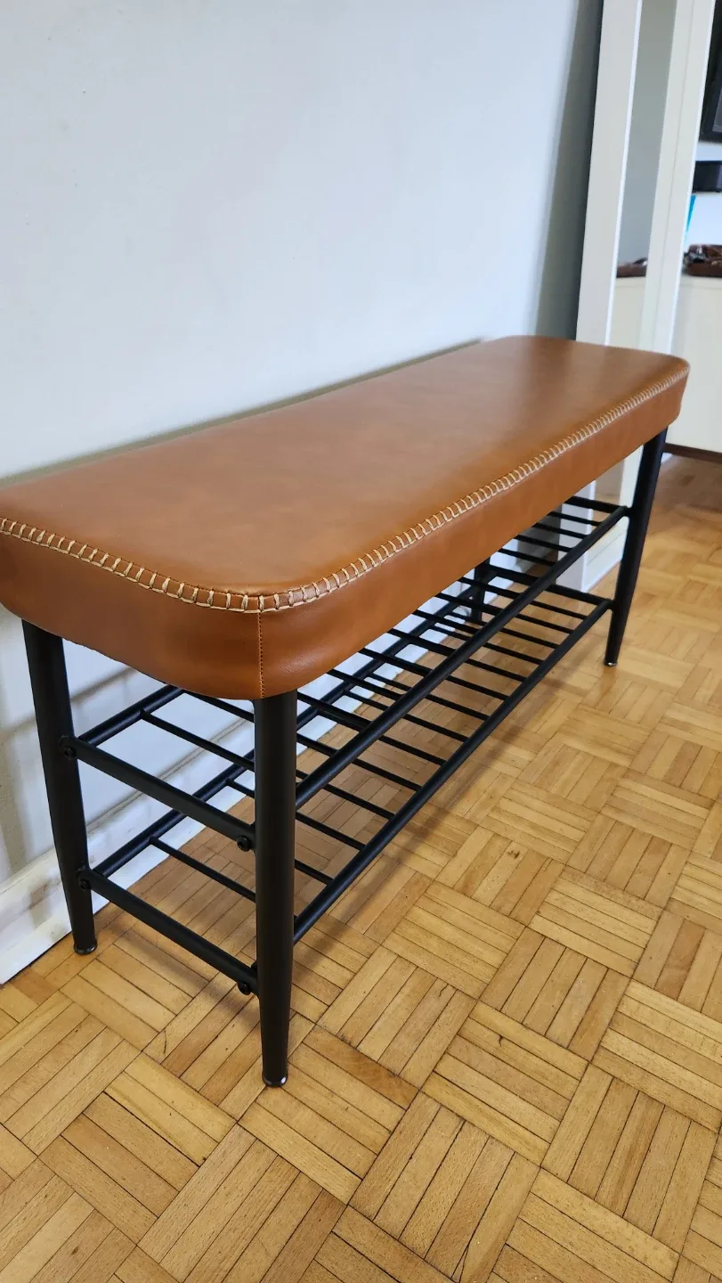 3-level 40' Leather Padded Bench Storage *new