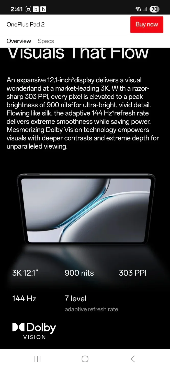 OnePlus Pad 2 - Nimbus Gray - 256GB image indicator(7)