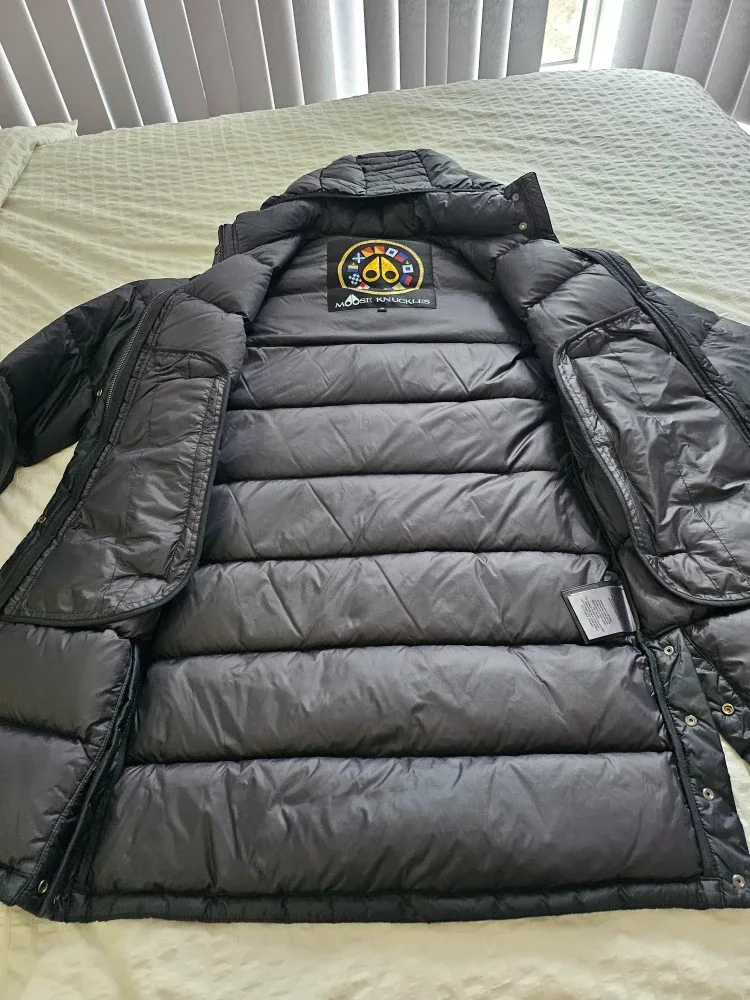 Moose Knuckles Black Down Parka Coat, Size S image indicator(8)