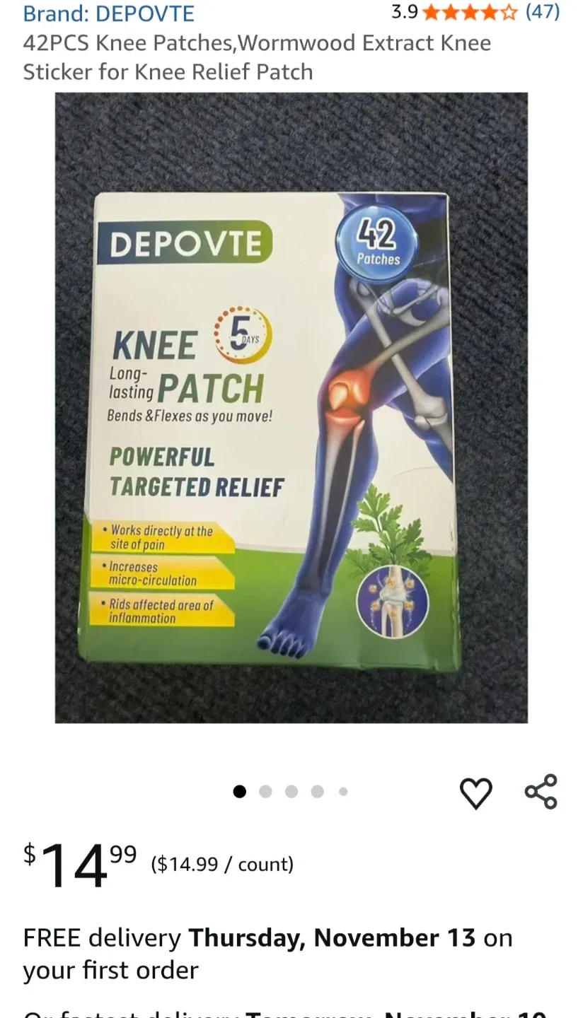 DEPOVTE Knee Patches, 42pcs, Knee Relief image indicator(3)