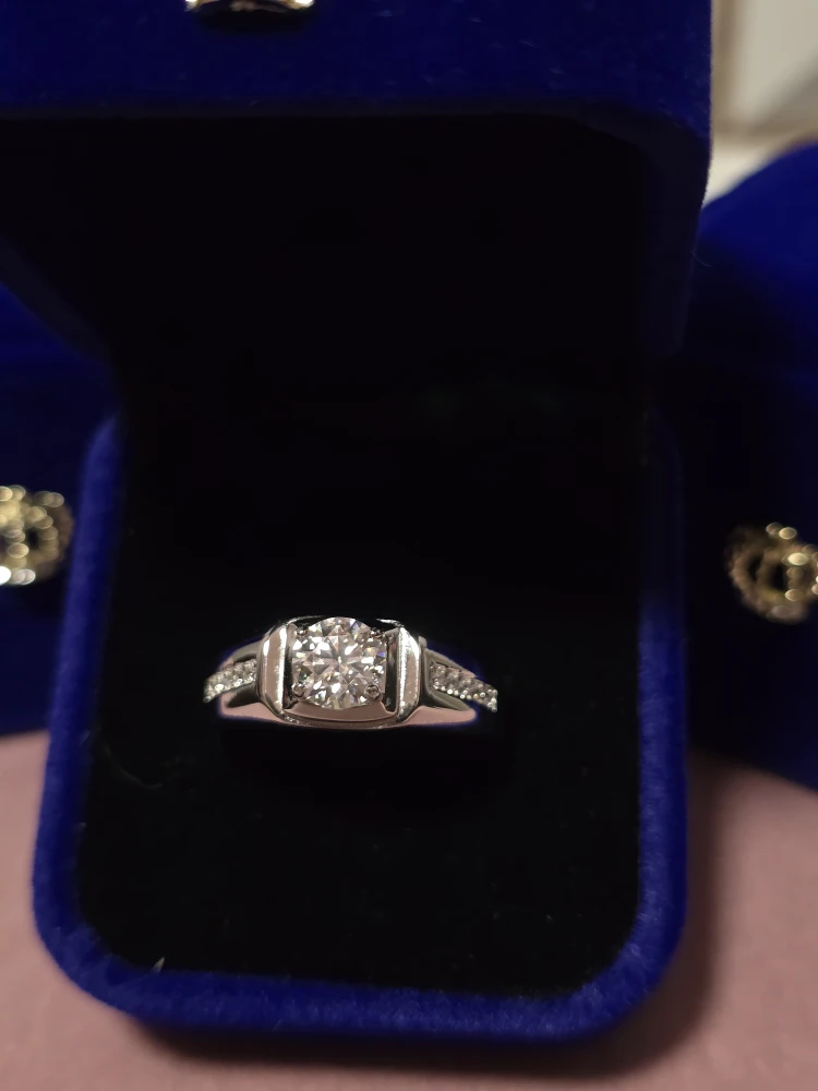 1.0 carat Men's Silver Tone Ring with Moissanite Diamond - photo 4