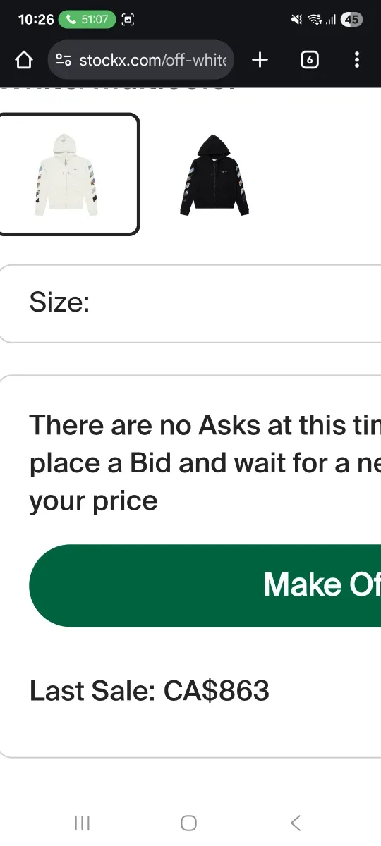 Off white diag zip up hoodie image indicator(7)